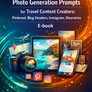 60 Google Gemini Photo Generation Prompts for Travel Content Creators: Pinterest, Blog Headers, Instagram, Itineraries & More