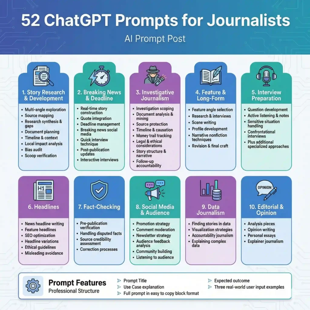 52 ChatGPT Prompts for Journalists and News Content Creators