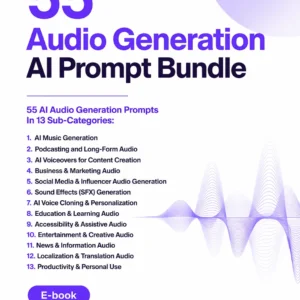 E-book: 55 Audio Generation AI Prompts Bundle